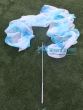 1 piece white+blue 2.5m (98") silk worship streamer