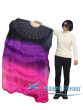 70" x 45" extra large black-purple-pink belly dance silk fan veil