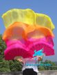 1 pair 1.8m (71") pink-orange-yellow belly dance silk fan veils