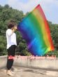 1 Piece 130 cm (51") prophetic silk worship flex flag, Rainbow