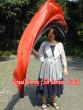 1 Piece black-red 2.3m (90") dance silk veil poi