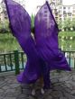 1 pair purple 6 Mommes habotai belly dance silk wing