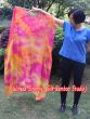 1 pair Sakura 3G tie-dye belly dance silk fan veil