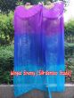 1 pair 1.8m (71") purple-blue-turquoise belly dance silk fan veils