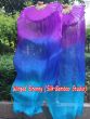 1 pair 1.8m (71") purple-blue-turquoise belly dance silk fan veils