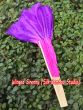 1 Pair pink-purple short Chinese silk dance fan, 20cm (8") flutter