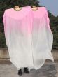 1 pair 1.5m light pink-white belly dance silk fan veil