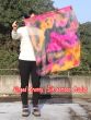 1pc 81cm (32") spinning silk flag poi for Worship & Praise, black+pink+orange