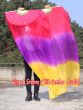 1 pair 1.5m (59") red-purple-orange belly dance silk fan veil