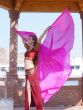 1 pair pink 6 Mommes habotai belly dance silk wing