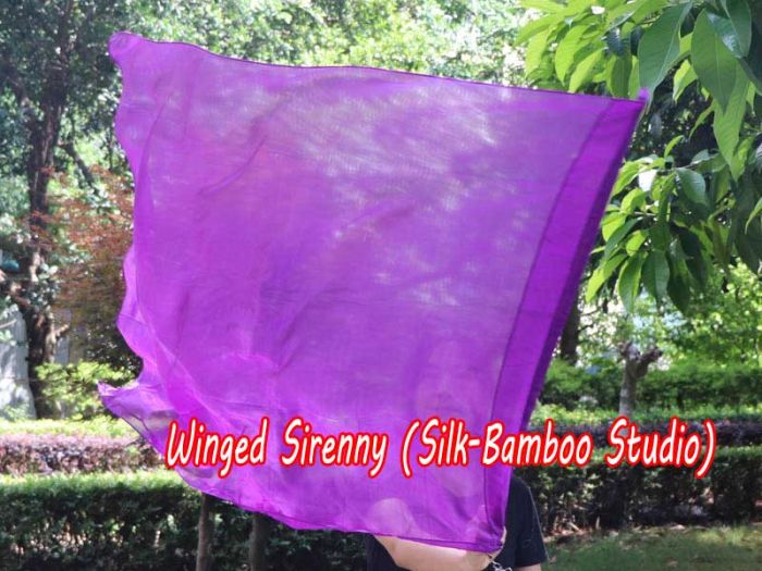 spinning silk flag poi 103cm (40") for Worship & Praise, purple