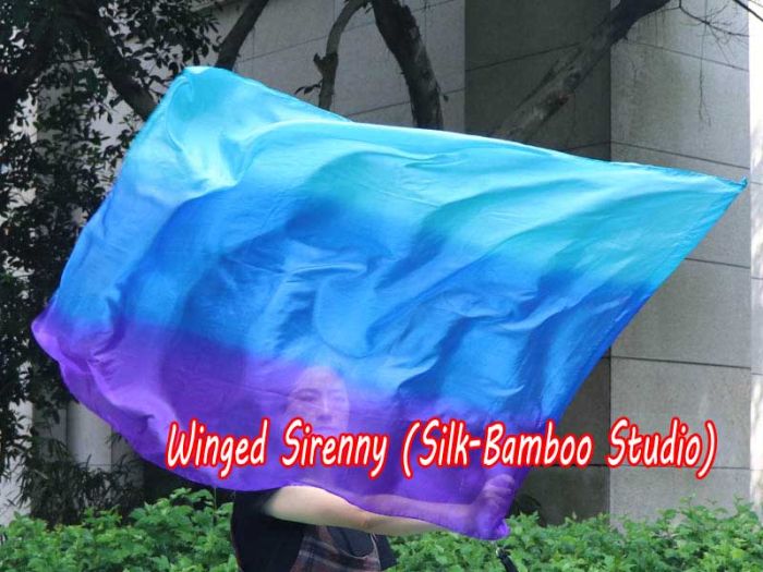 spinning silk flag poi 129cm (51") for Worship & Praise, long side Mystery