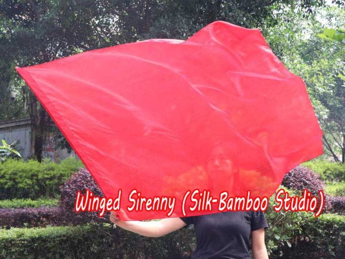 spinning silk flag poi 129cm (51") for Worship & Praise, red