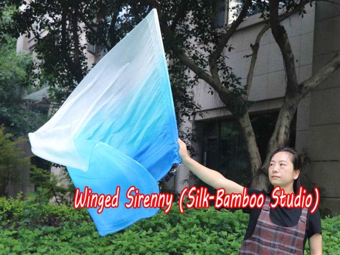 Spinning silk flag poi 174cm (68") for Worship & Praise, long side Royalty