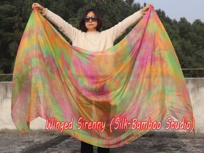 1 piece Autumn tie-dye 5 Mommes belly dance silk veil 