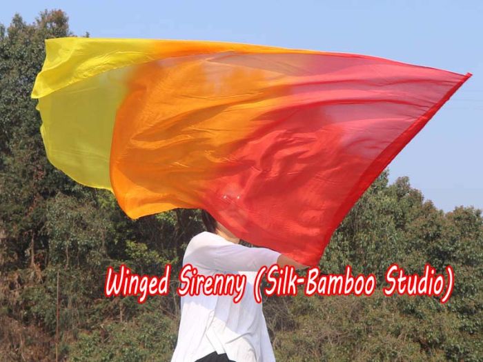 spinning silk flag poi 174cm (68") for Worship & Praise, Fire