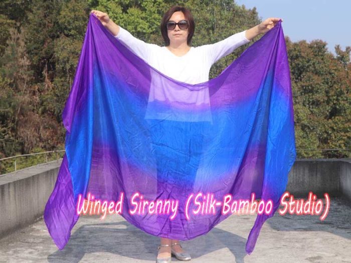 1 piece purple-blue-purple 5 Mommes colorful belly dance silk veil 