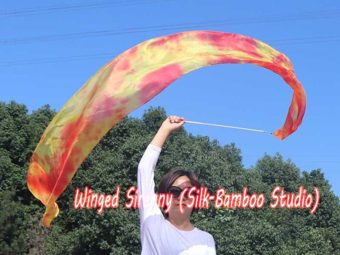 1 piece Flame 2.5m (98") silk worship streamer