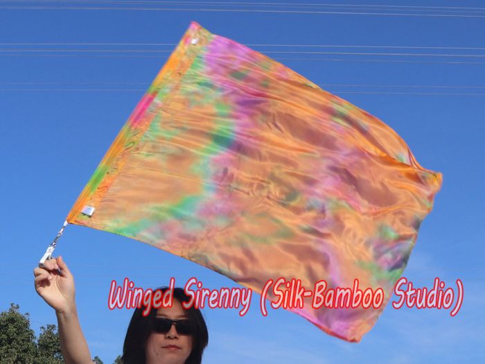 1pc 81cm (32") spinning silk flag poi for Worship & Praise, Serenity