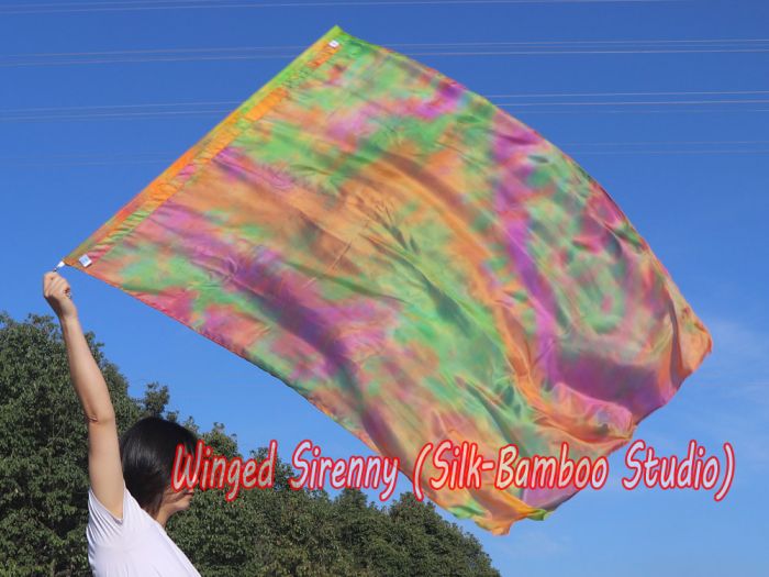 spinning silk flag poi 129cm (51") for Worship & Praise, Serenity