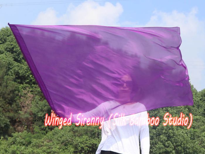 1 Piece 130 cm (51") prophetic silk worship flex flag, purple