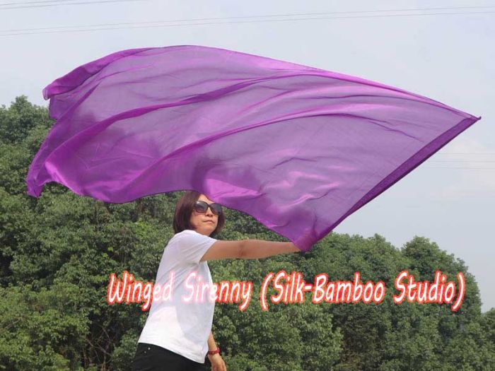 1 Piece 222 cm (88") prophetic silk worship flex flag, purple