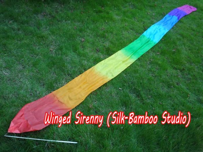 1 piece Rainbow 4m (4.4 yds) silk worship streamer