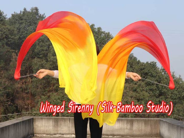 1 Piece Fire 1.8m (71") dance silk veil poi