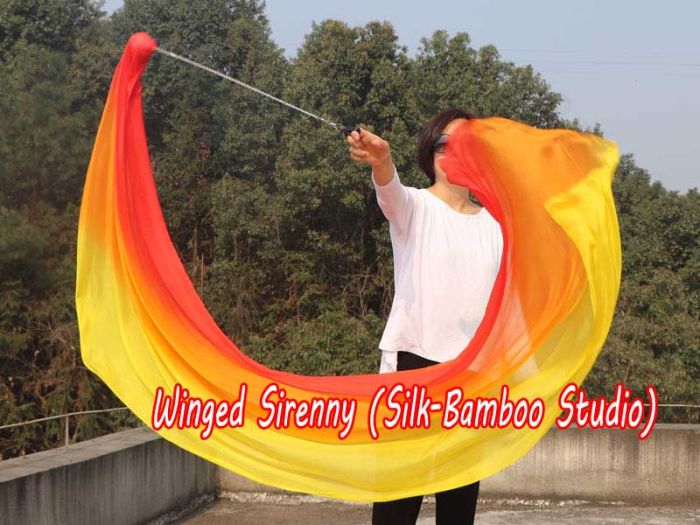 1 Piece Fire 2.3m (90") dance silk veil poi