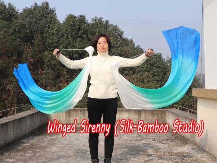 1 Piece Sea Coast 1.35m (53") dance silk veil poi