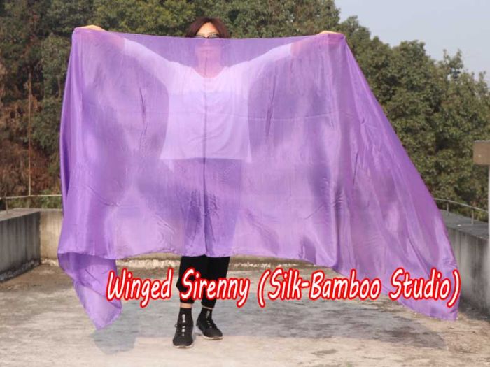 1 piece lavender 5 Mommes belly dance silk veil 