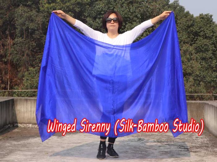 1 piece blue 5 Mommes belly dance silk veil 