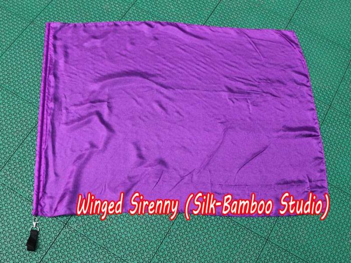 1pc 81cm (32") spinning silk flag poi for Worship & Praise, purple