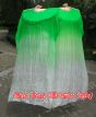 1 pair 1.5m (59") green fading belly dance silk fan veil