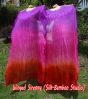 1 pair 1.5m (59") purple-pink-red belly dance silk fan veil