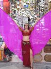 1 pair pink 6 Mommes habotai belly dance silk wing